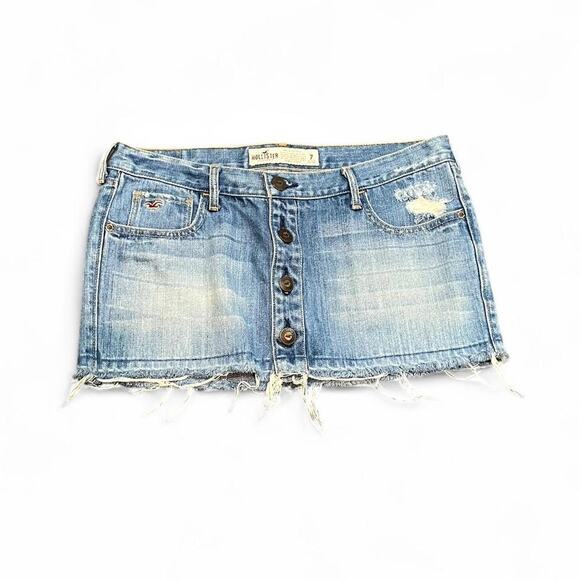 Vintage Y2K Hollister Co. button up denim micro mini skirt - Picture 1 of 5